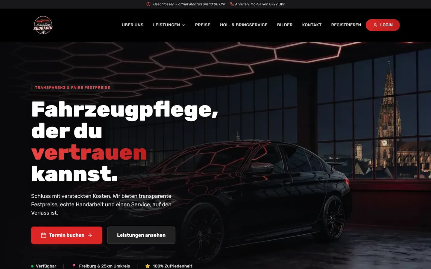 Startseite von Autopflege Südbaden am Rechner