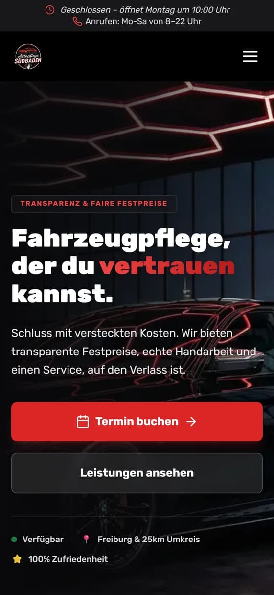 Dieselbe Seite auf dem Handy
