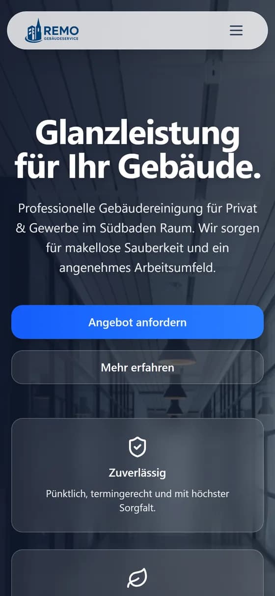 Dieselbe Seite auf dem Handy