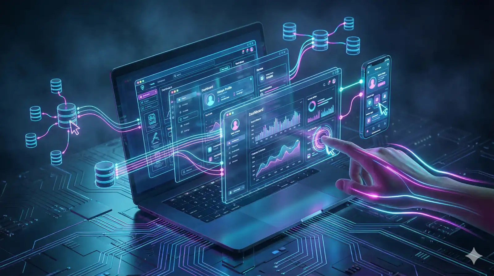 Moderne Web-App Entwicklung mit interaktiven Dashboards und Datenvisualisierung