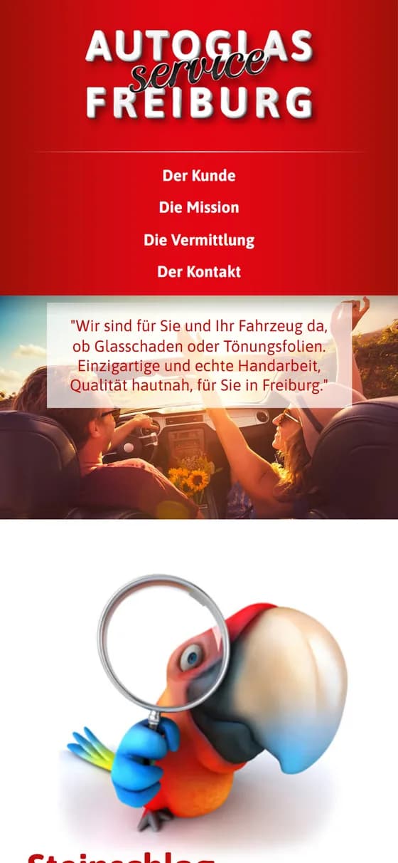 Dieselbe Seite auf dem Handy