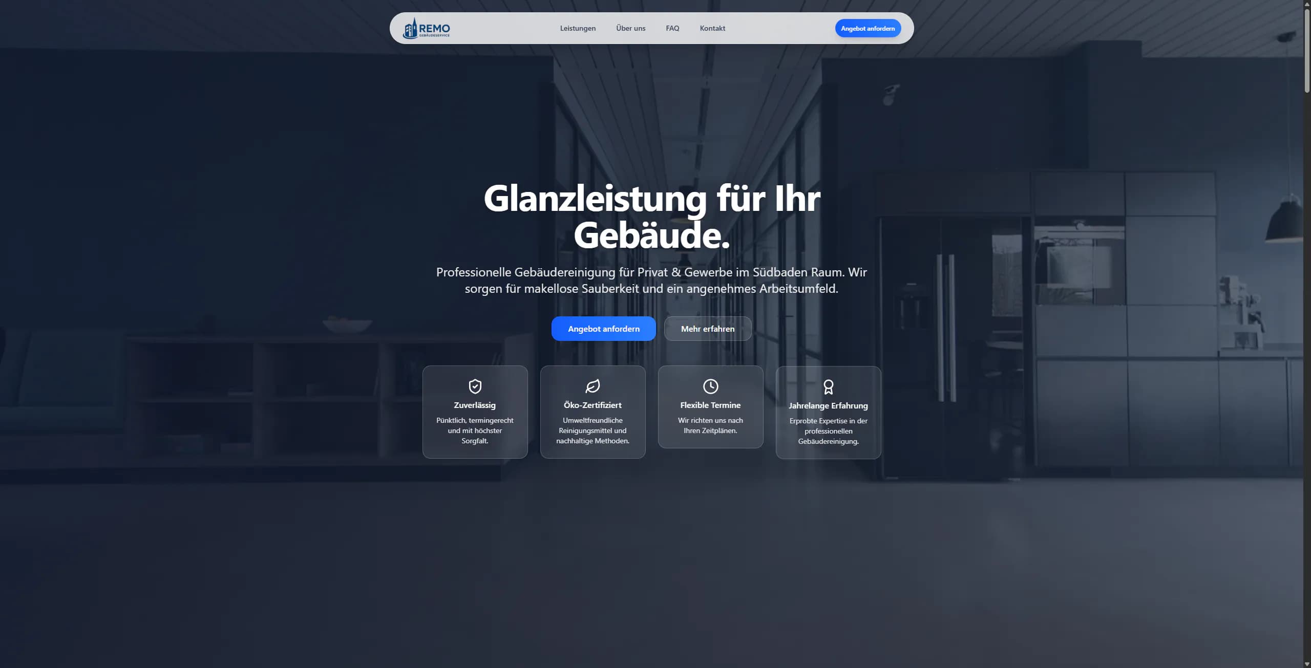 Remo Gebäudeservice Desktop Ansicht